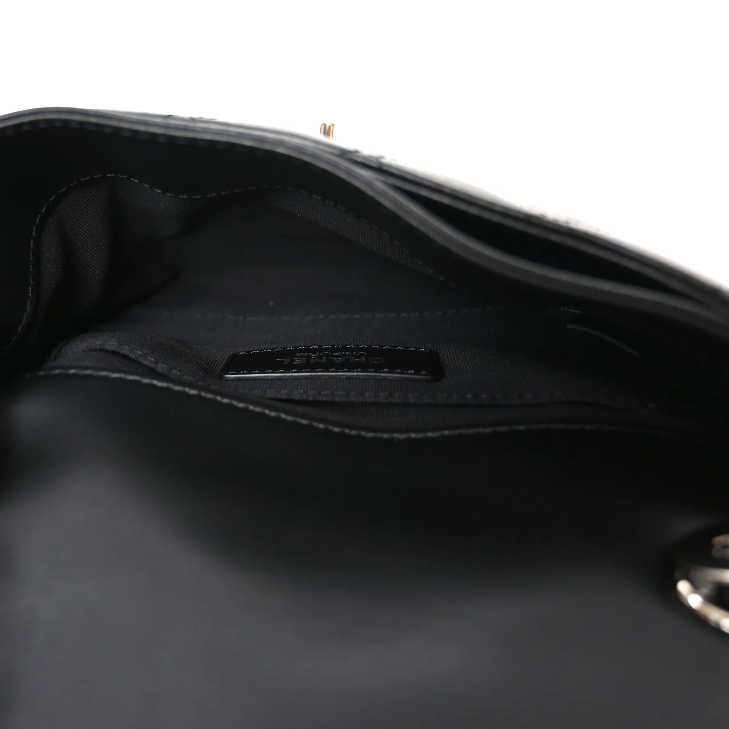 Calfskin Quilted CC Uniform Flap Belt Bag Black - Image 6