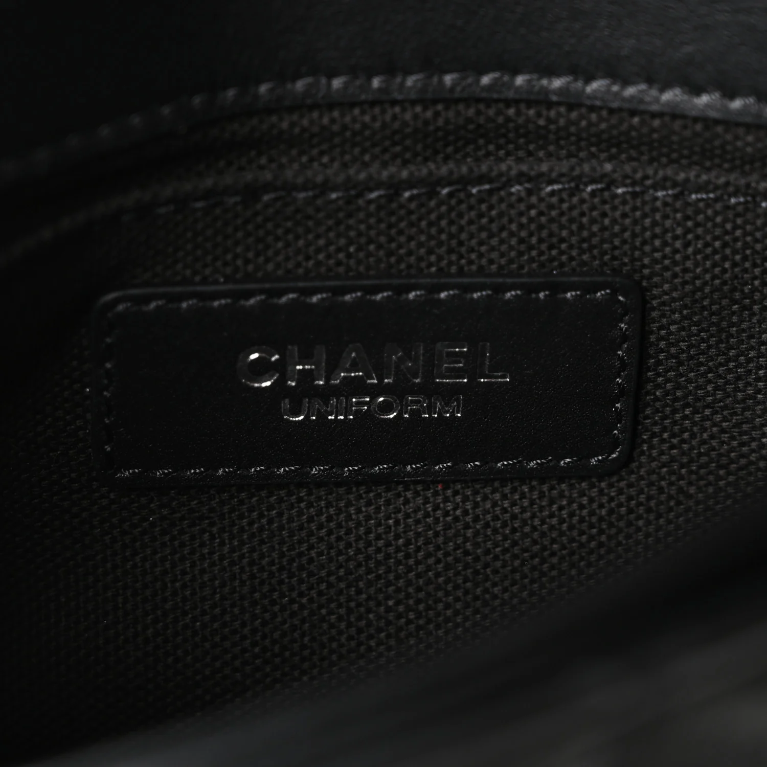 Calfskin Quilted CC Uniform Flap Belt Bag Black - Image 6