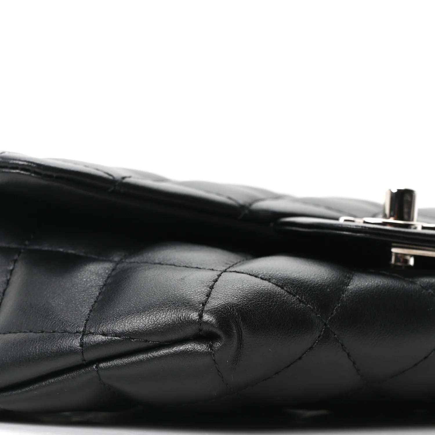 Calfskin Quilted CC Uniform Flap Belt Bag Black - Image 9