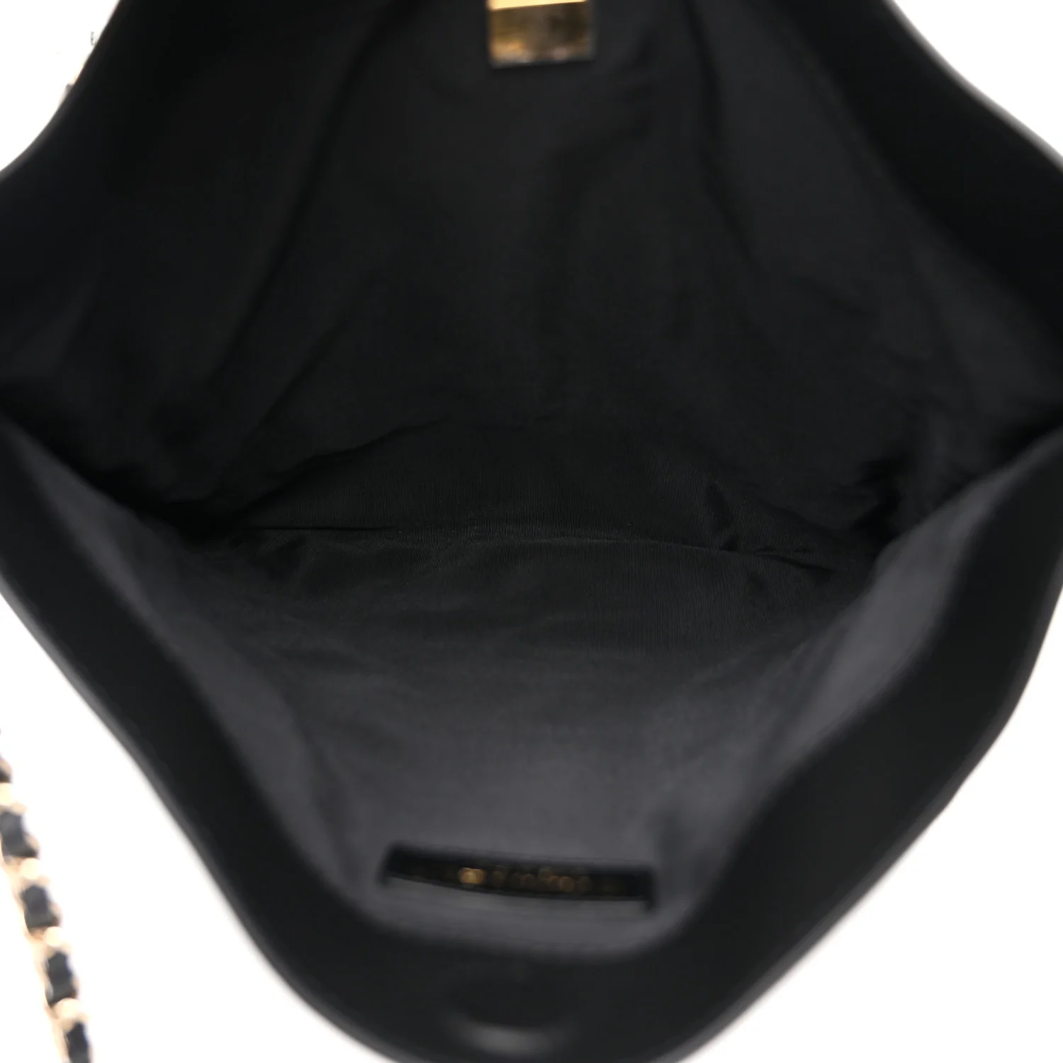 Calfskin Quilted Chain Flat Tote Black - Image 5