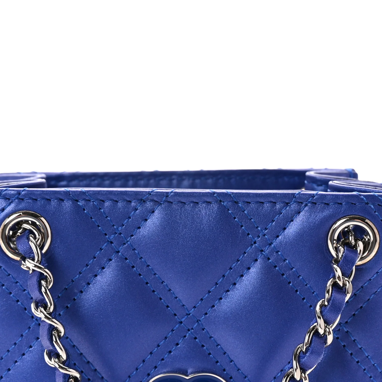 Calfskin Quilted Crossbody CC Phone Holder Dark Blue - Image 8