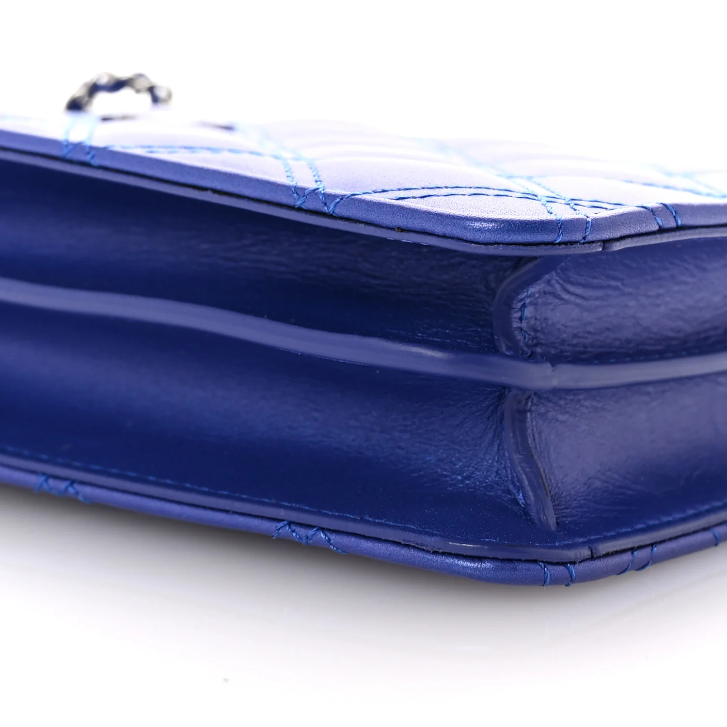 Calfskin Quilted Crossbody CC Phone Holder Dark Blue - Image 9