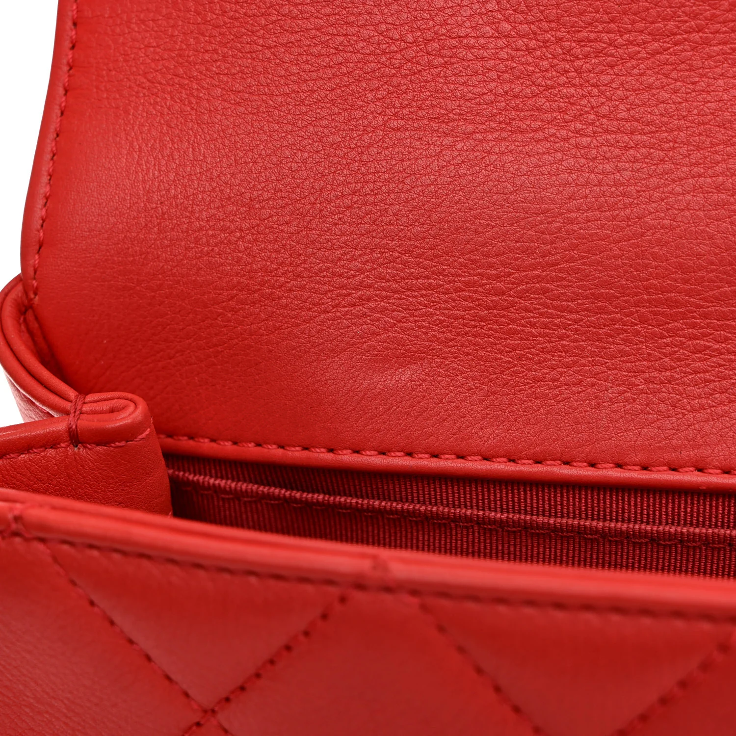 Calfskin Quilted Flap Waist Bag Red - Image 11