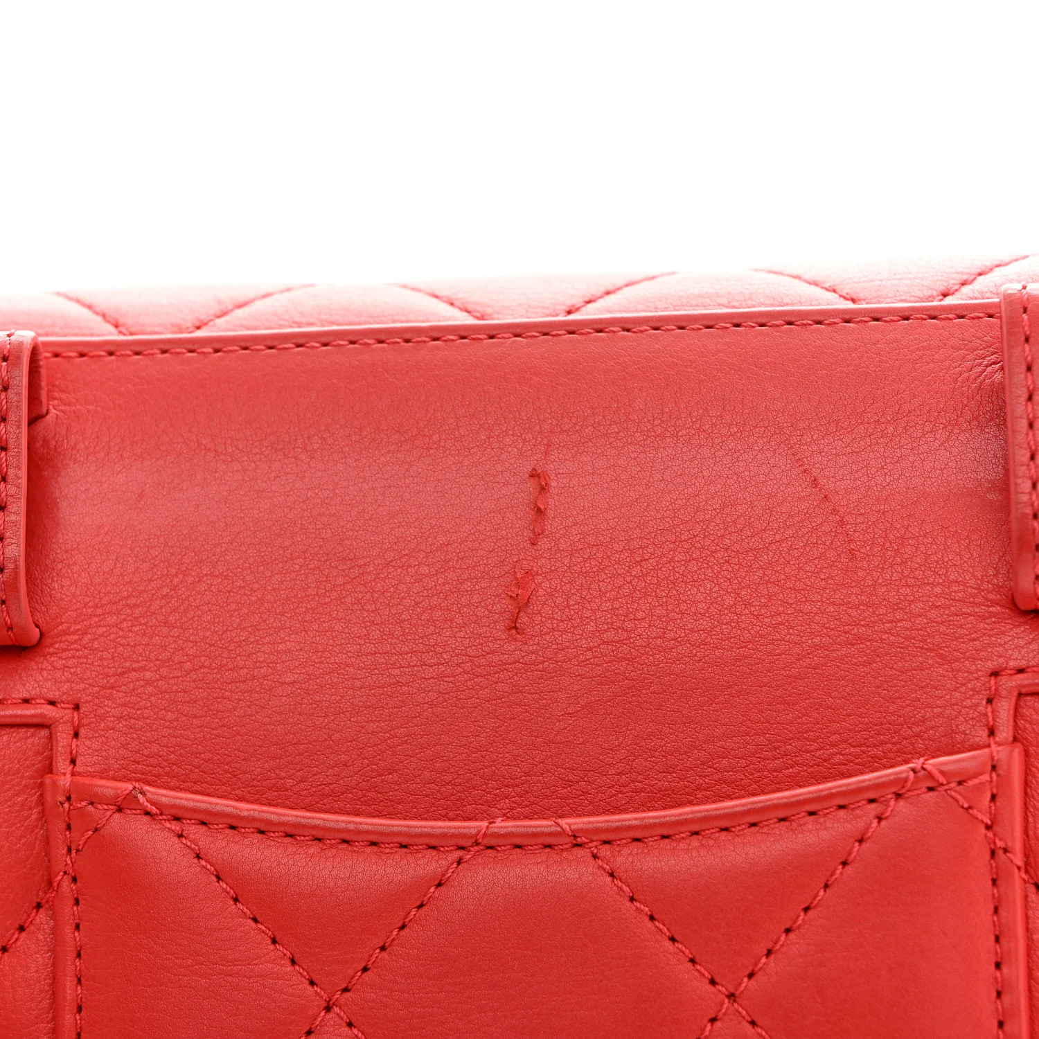 Calfskin Quilted Flap Waist Bag Red - Image 12