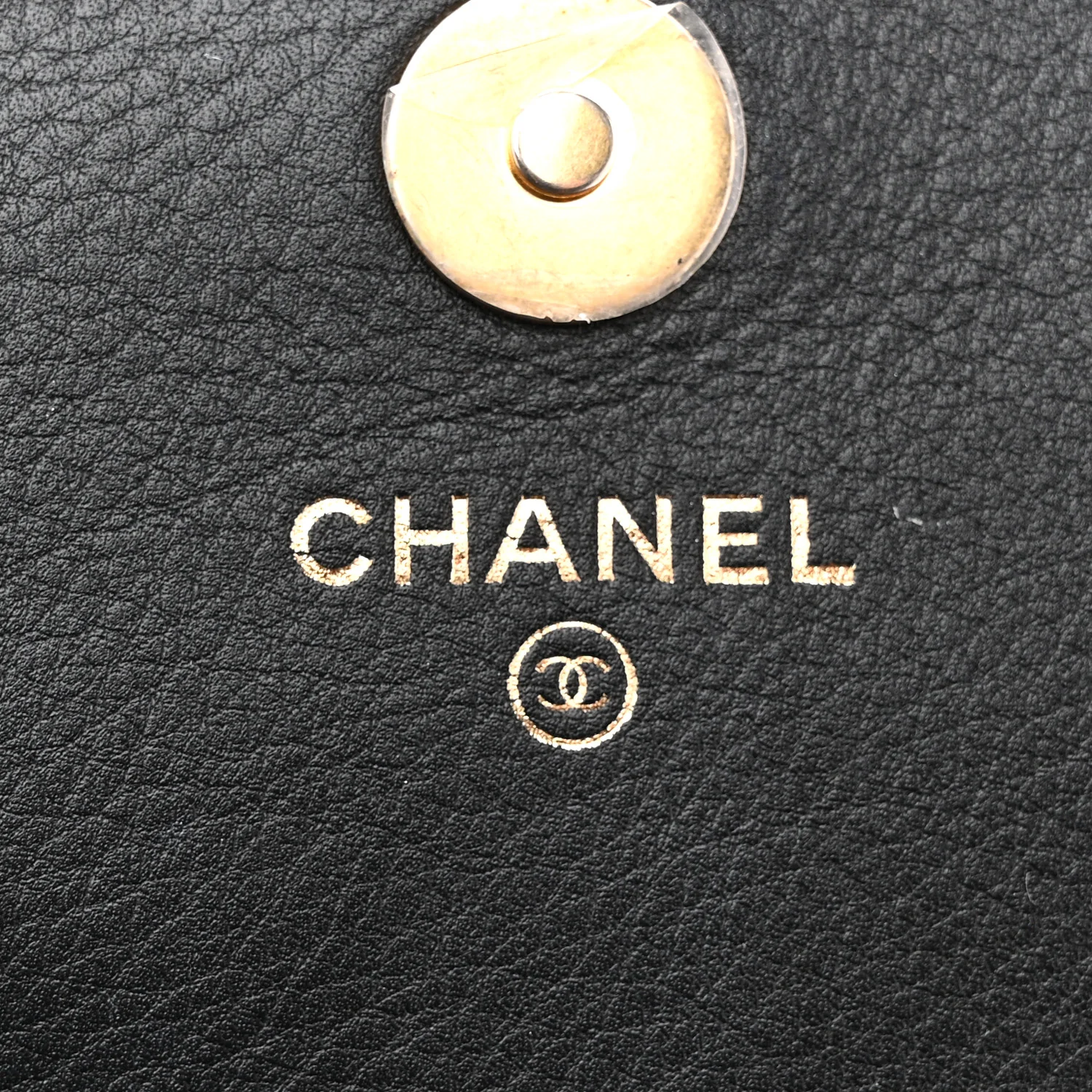 Calfskin Quilted Front Logo Enchained Clutch Black - Image 6