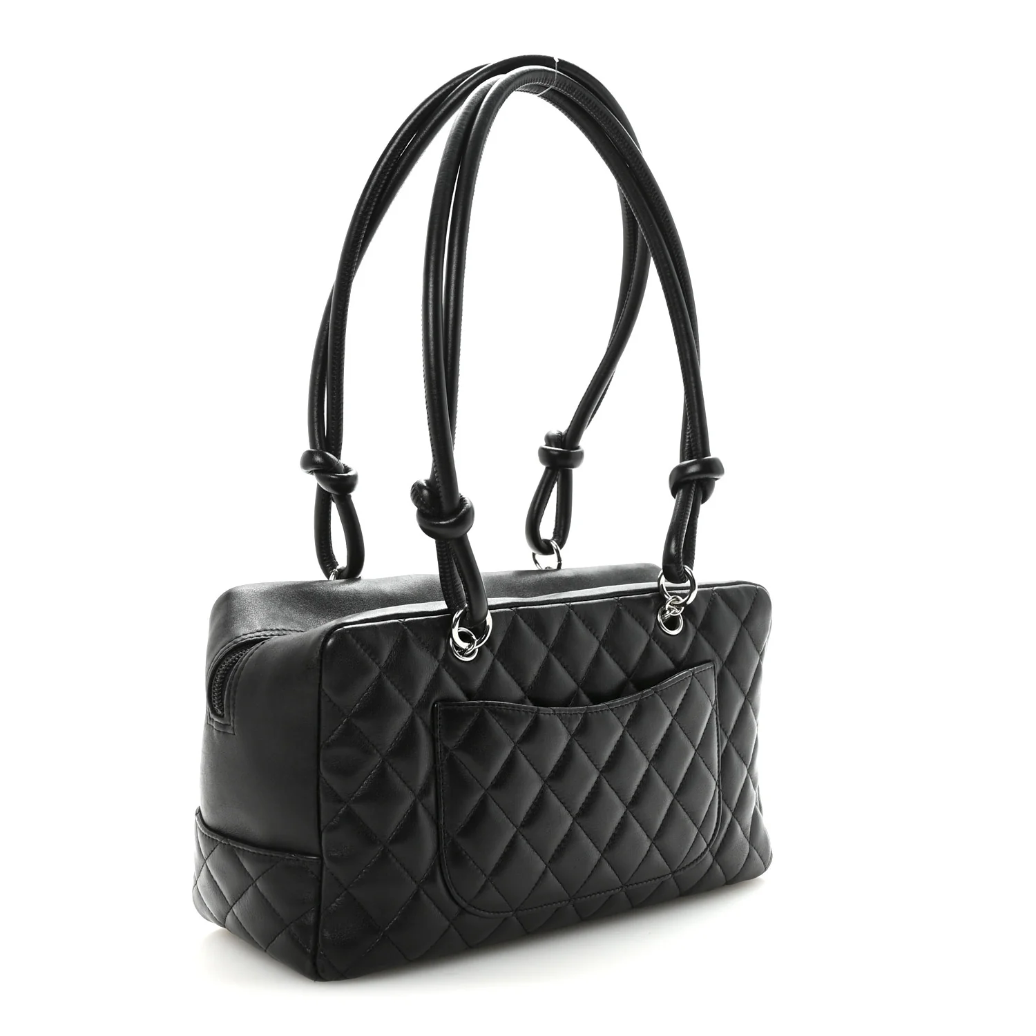 Calfskin Quilted Large Cambon Bowler Black - Image 3