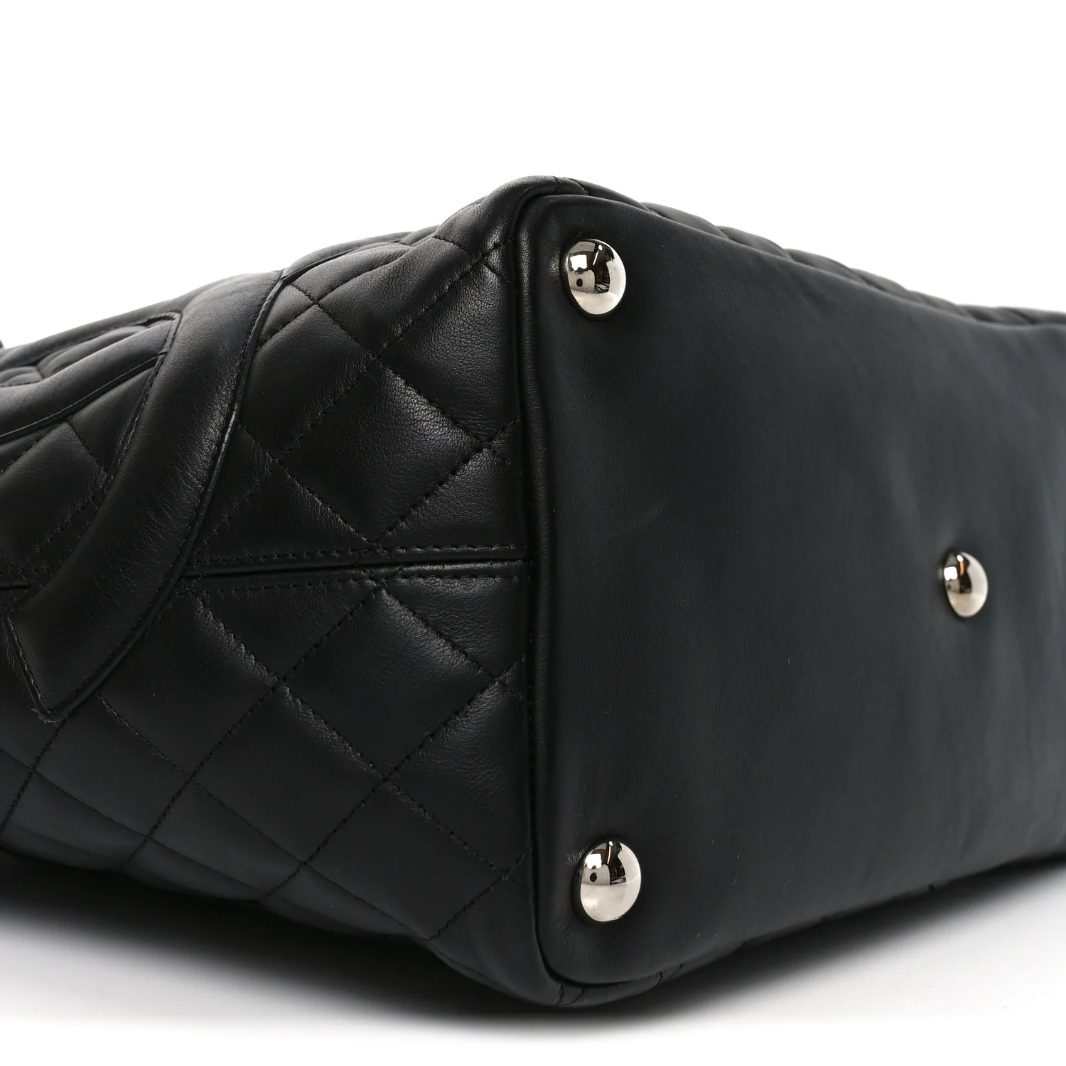 Calfskin Quilted Large Cambon Tote Black - Image 9