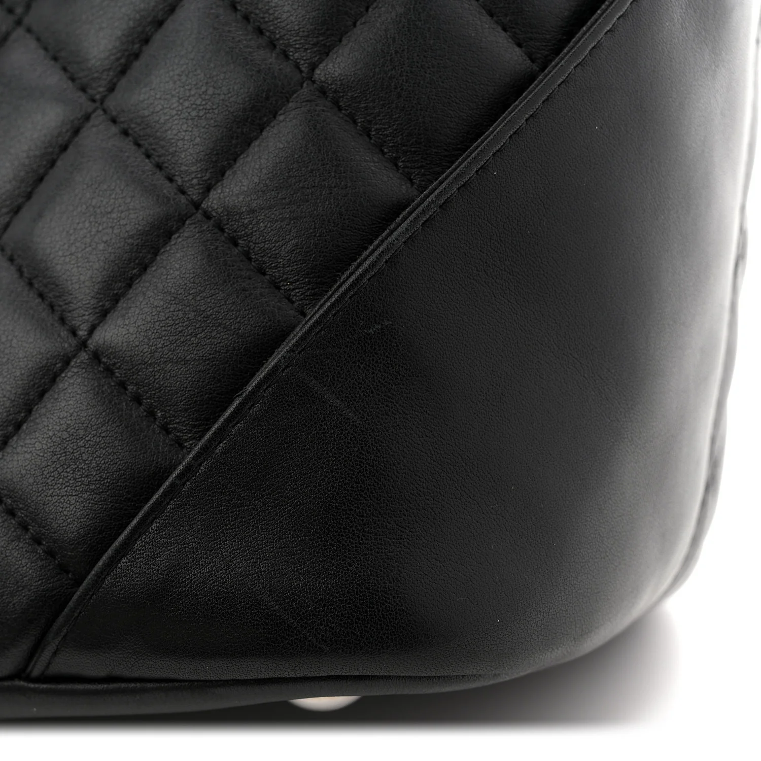 Calfskin Quilted Large Cambon Tote Black - Image 13