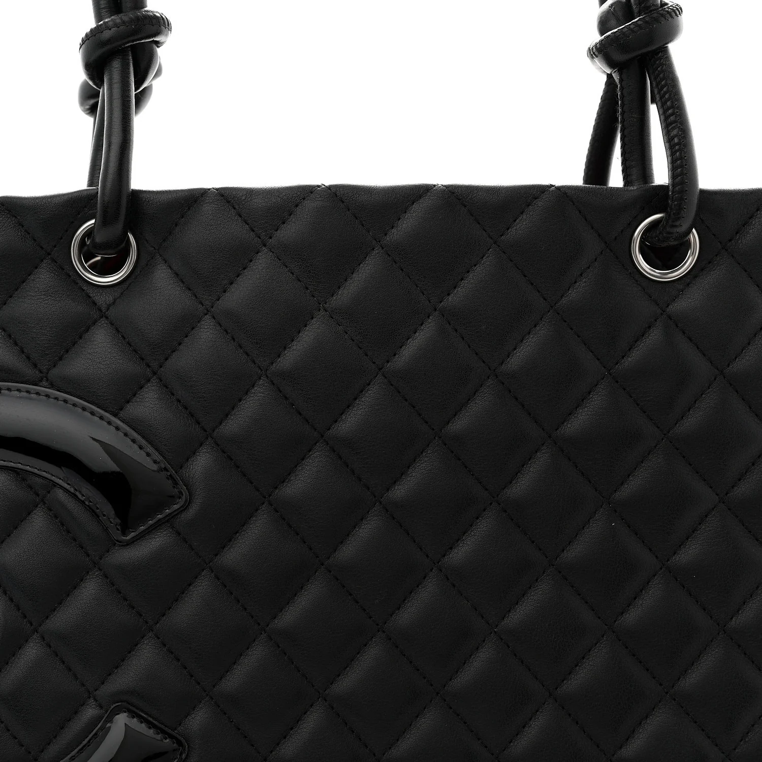 Calfskin Quilted Large Cambon Tote Black - Image 8