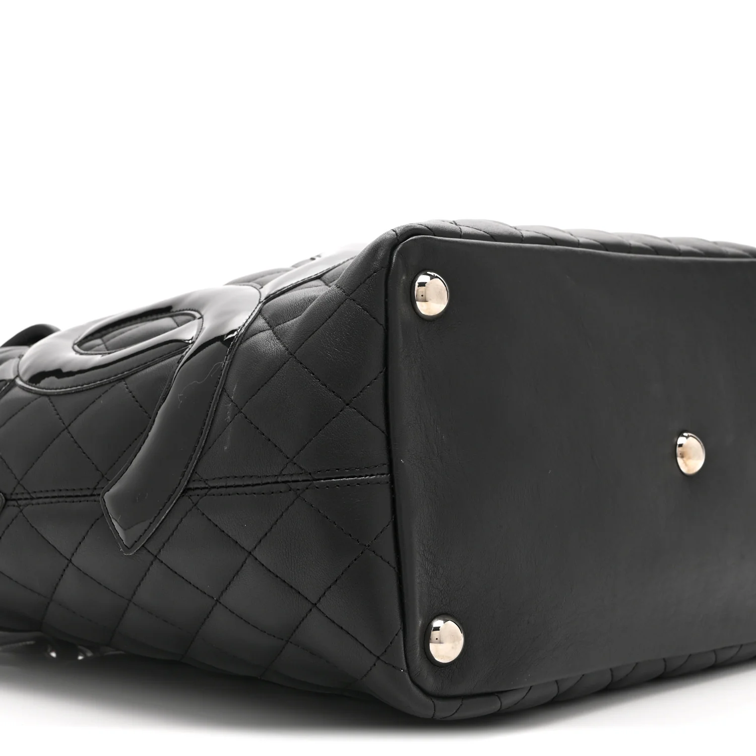 Calfskin Quilted Large Cambon Tote Black - Image 9