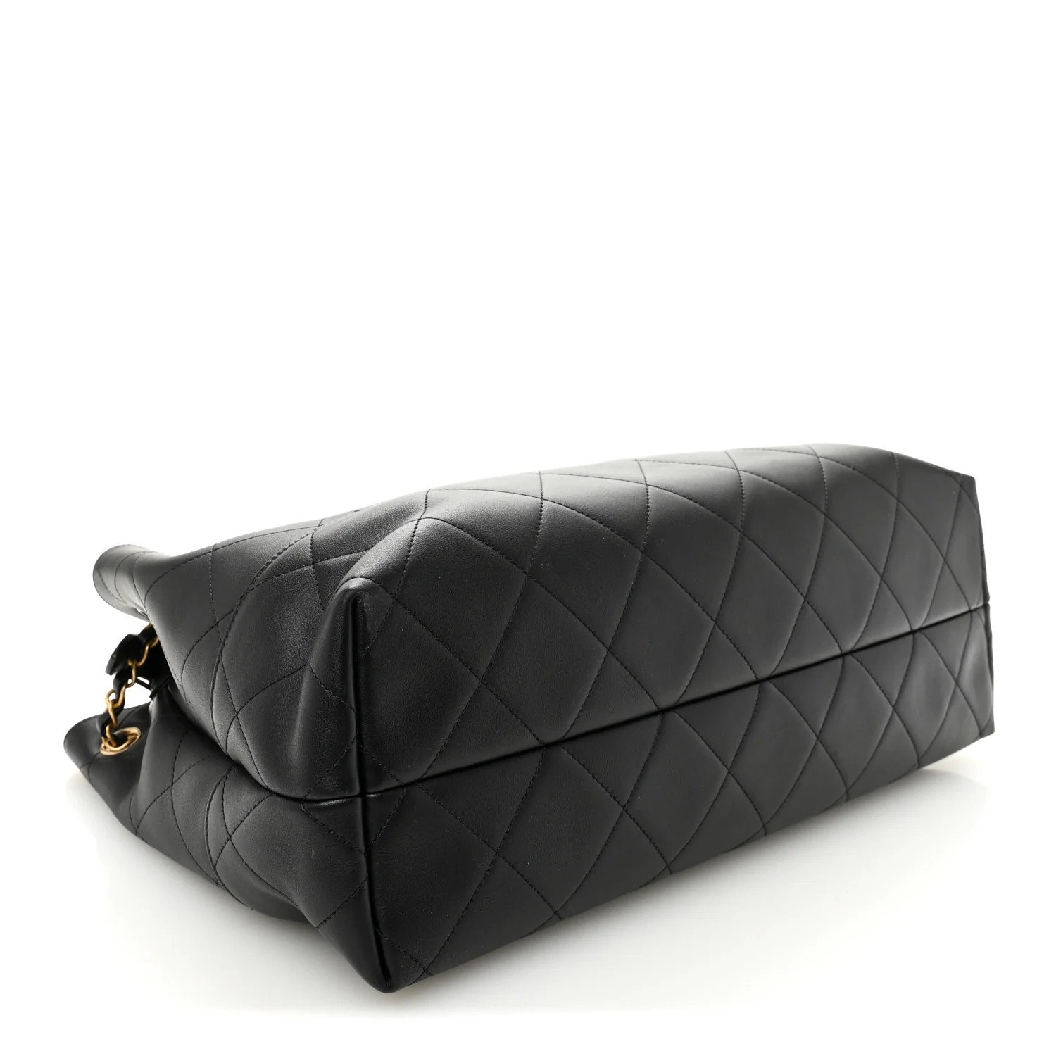Calfskin Quilted Large Coco Base Shopping Bag Black - Image 4