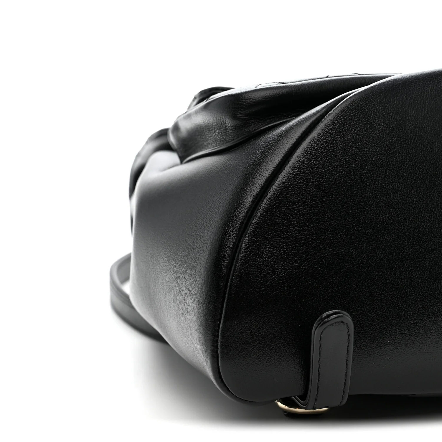 Calfskin Quilted Large Duma Pockets Drawstring Backpack Black - Image 9