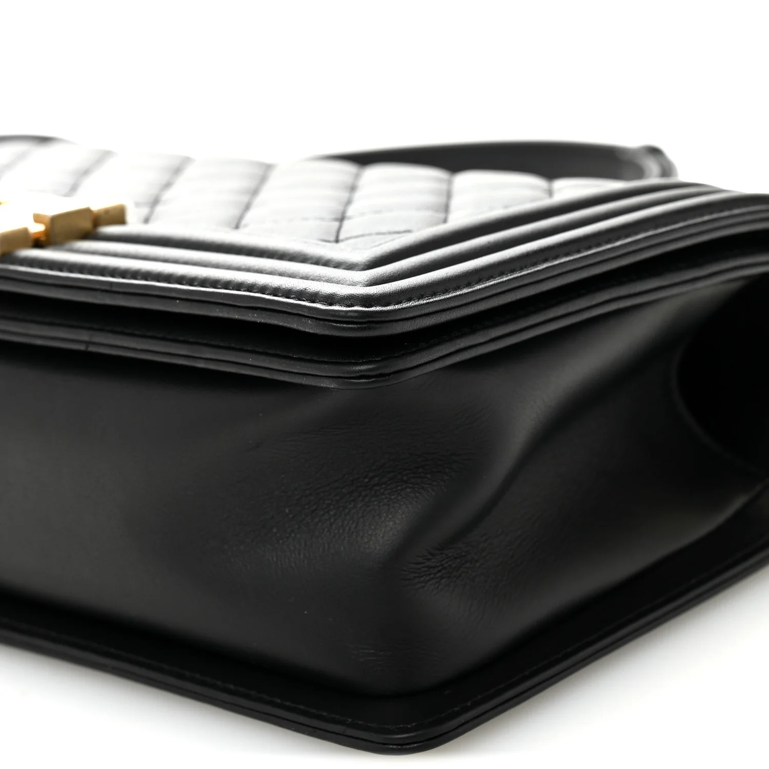 Calfskin Quilted Medium Boy Flap Black - Image 10