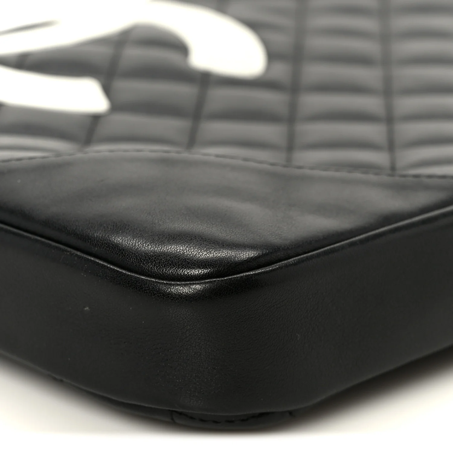 Calfskin Quilted Medium Cambon Messenger Black White - Image 10
