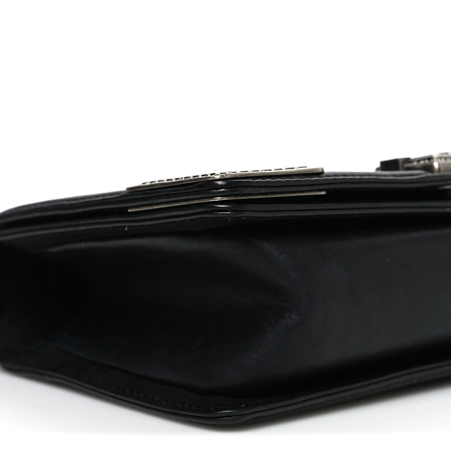 Calfskin Quilted Metal Embellished Paris Dallas Medium Boy Flap Black - Image 9