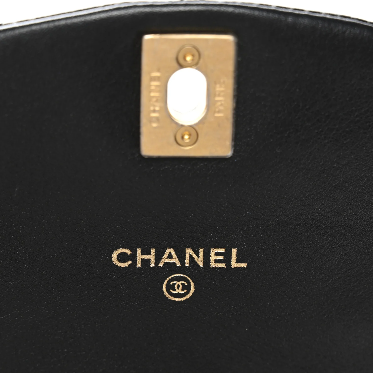 Calfskin Quilted Mini Coco Mail Clutch With Chain Black - Image 7