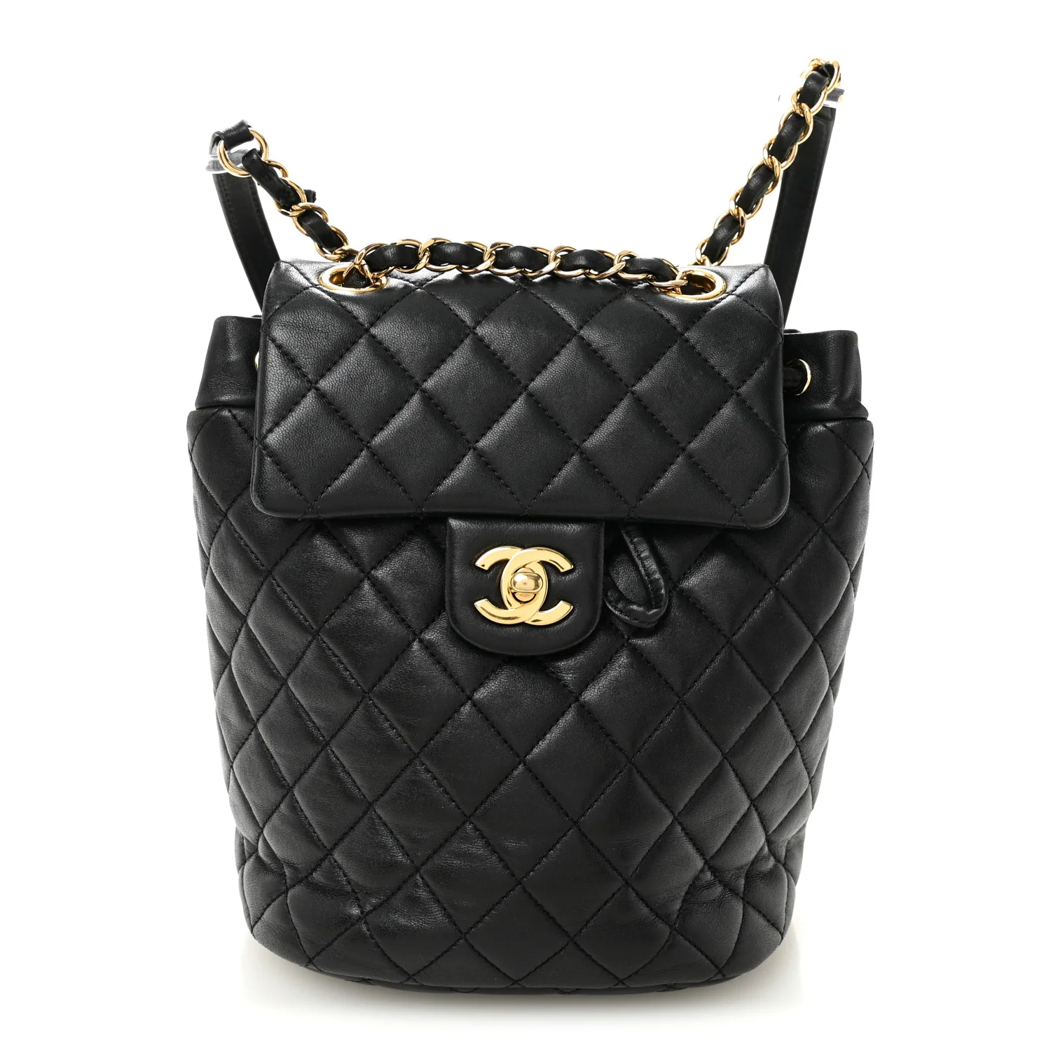 Calfskin Quilted Mini Urban Spirit Backpack Black