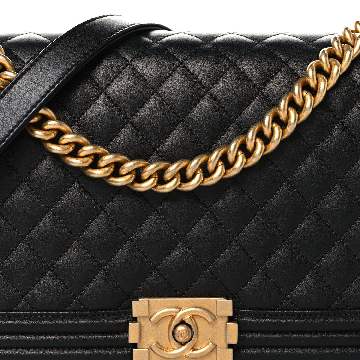 Calfskin Quilted New Medium Boy Flap Black - Image 8
