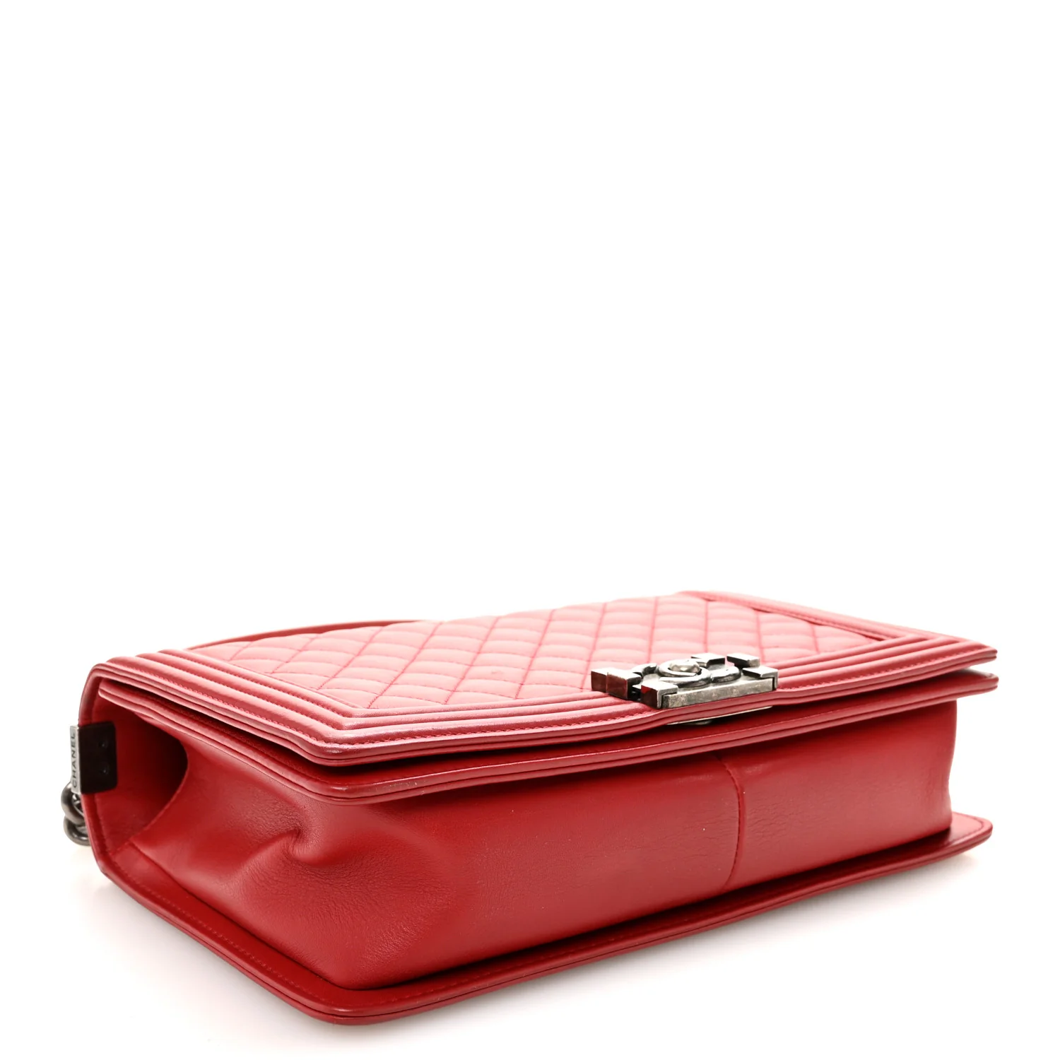 Calfskin Quilted New Medium Boy Flap Red - Image 4