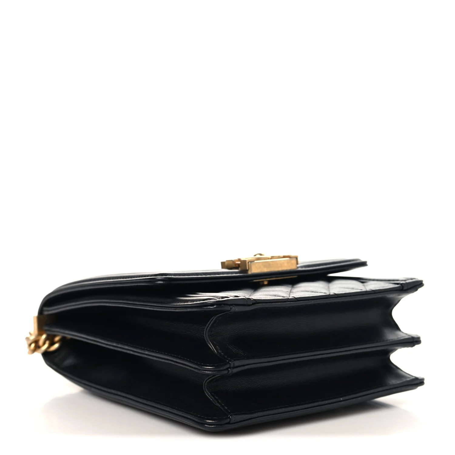 Calfskin Quilted North South Boy Flap Black - Image 4