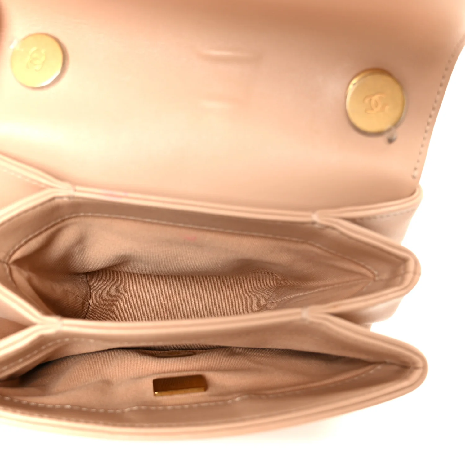 Calfskin Quilted Pearl Jewel Chain Flap Beige - Image 5