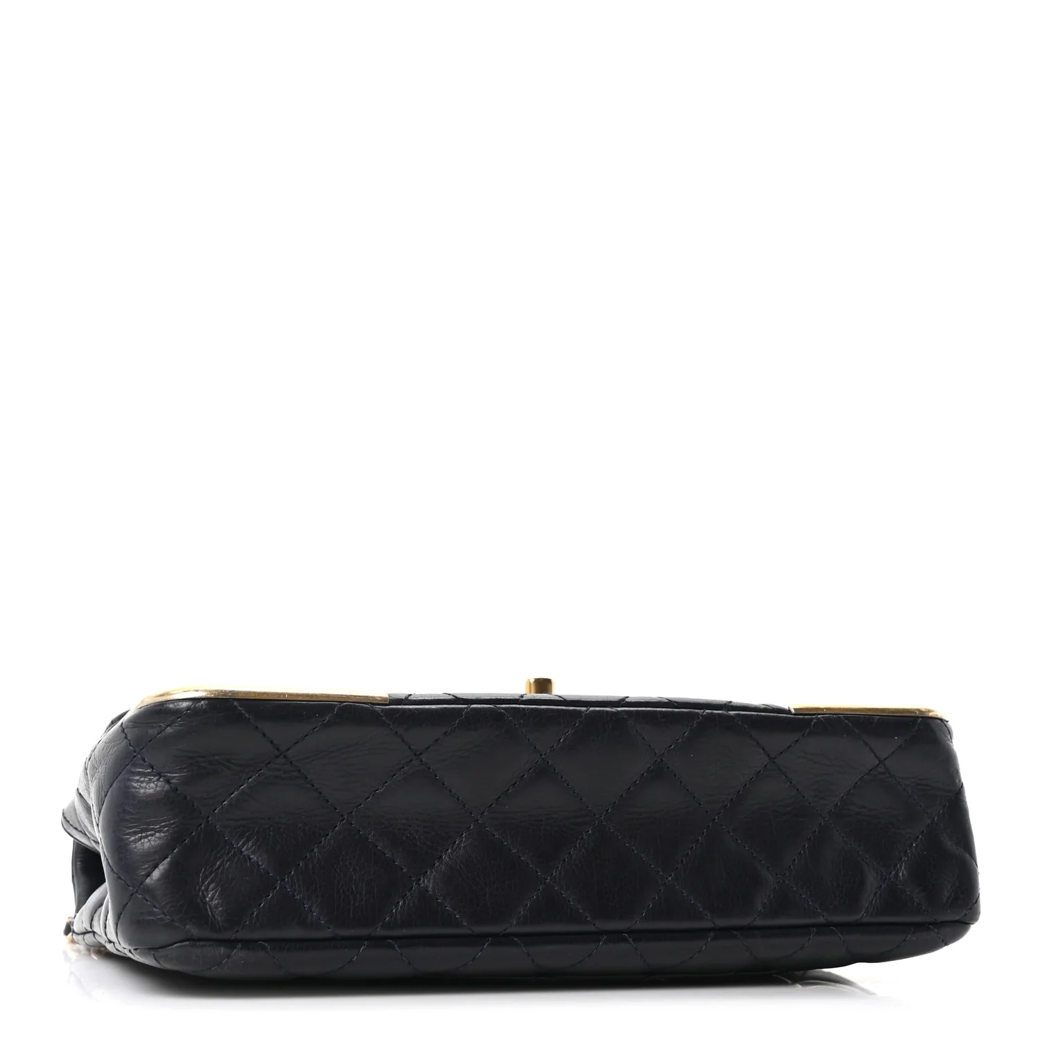 Calfskin Quilted Rock The Corner Flap Navy - Image 4
