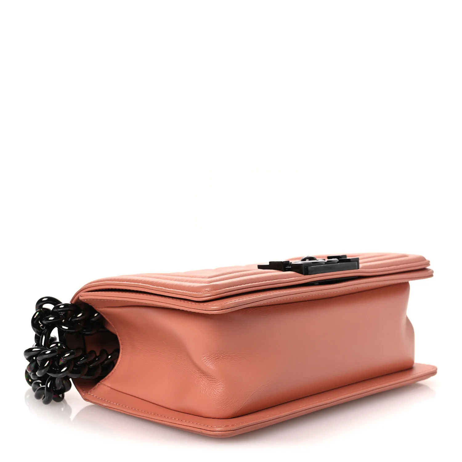 Calfskin Quilted Small Boy Flap Light Pink - Image 4