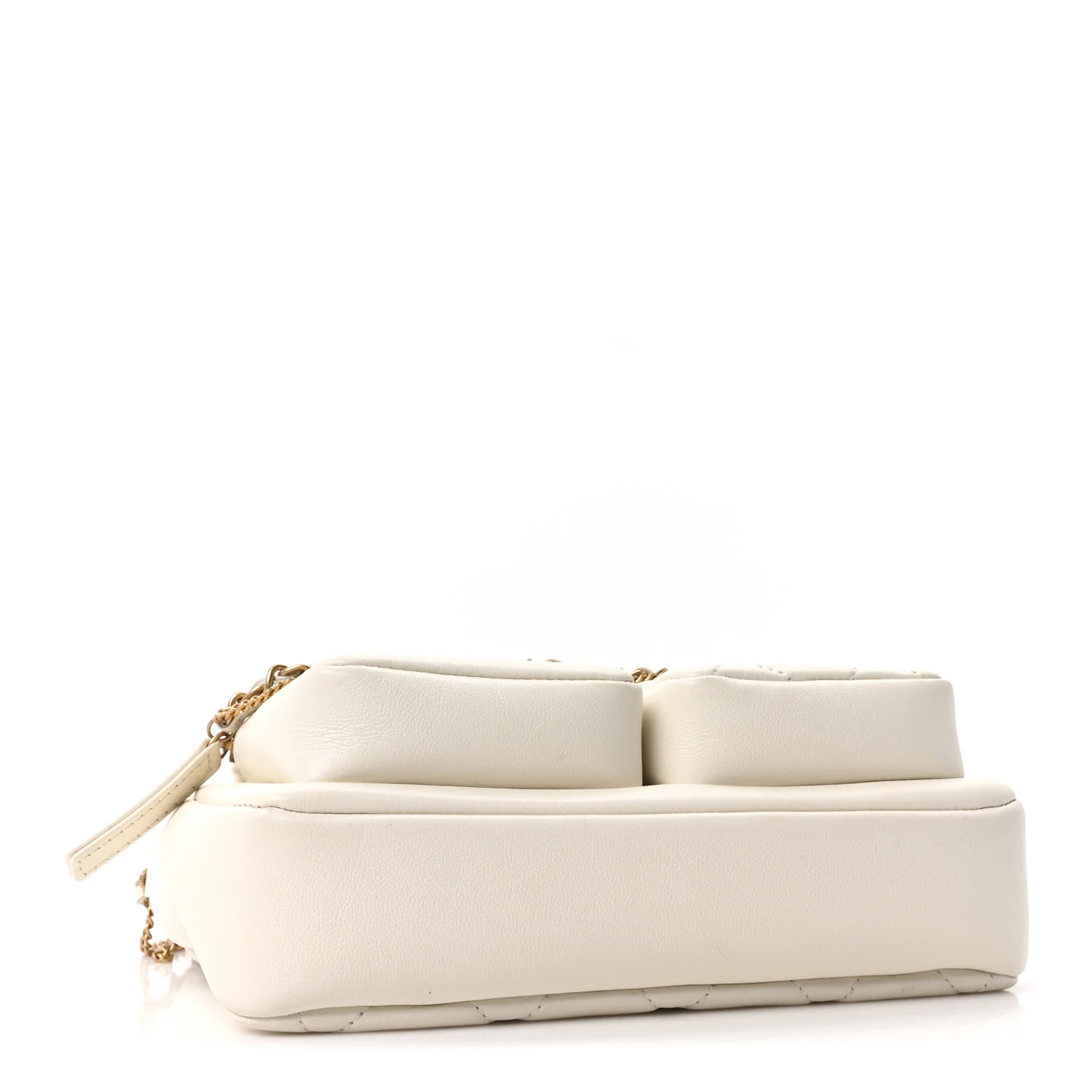 Calfskin Quilted Small Camera Case White - Image 4