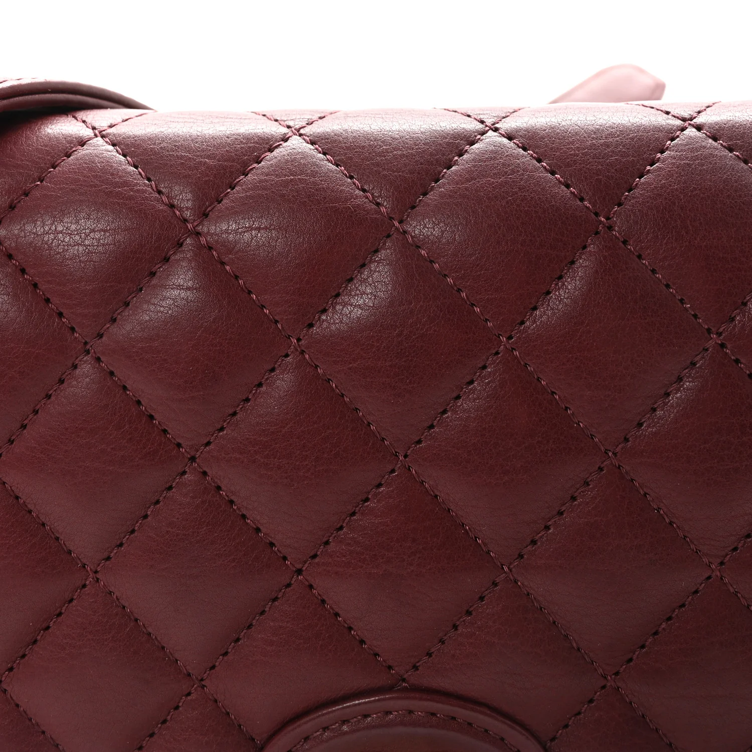 Calfskin Quilted Small Flap Bag Burgundy - Image 8