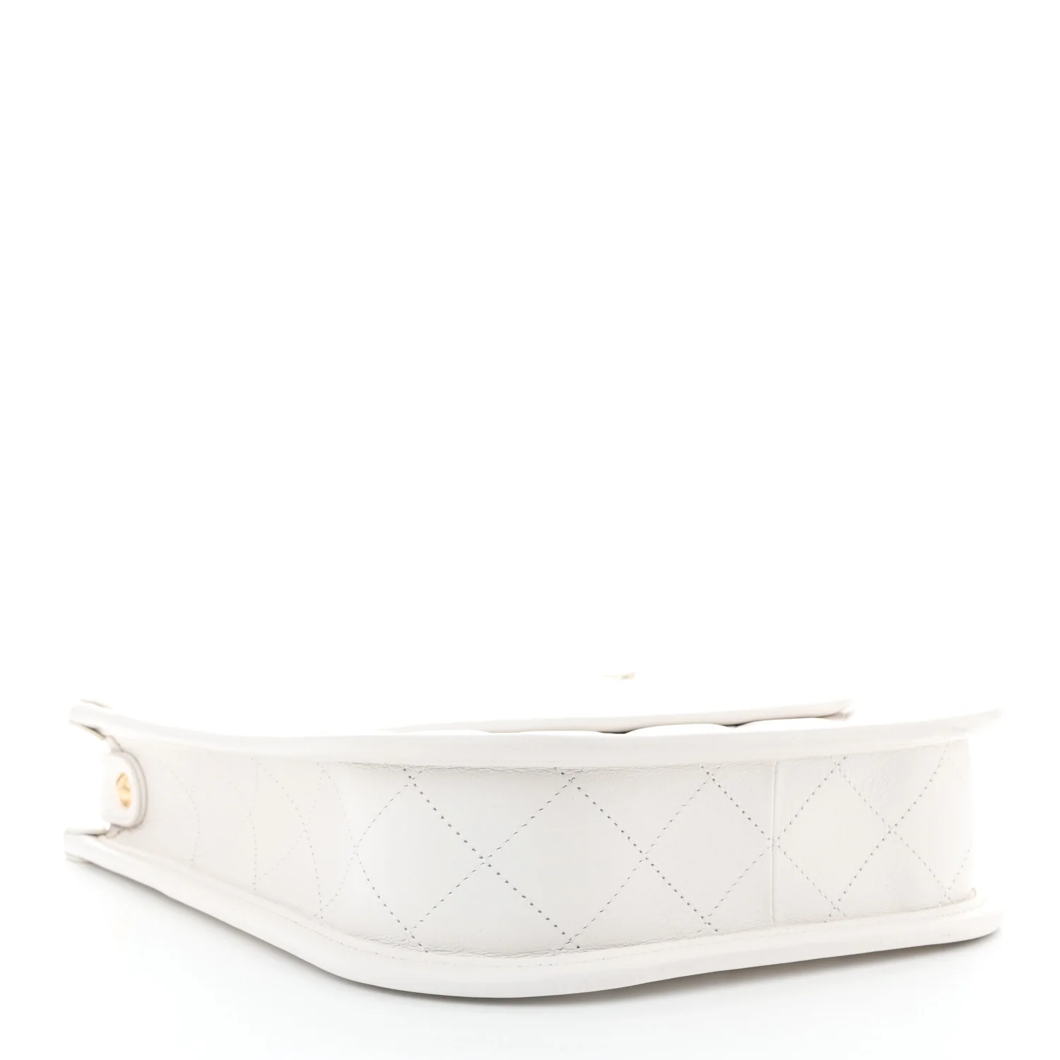 Calfskin Quilted Small Hobo White - Image 4