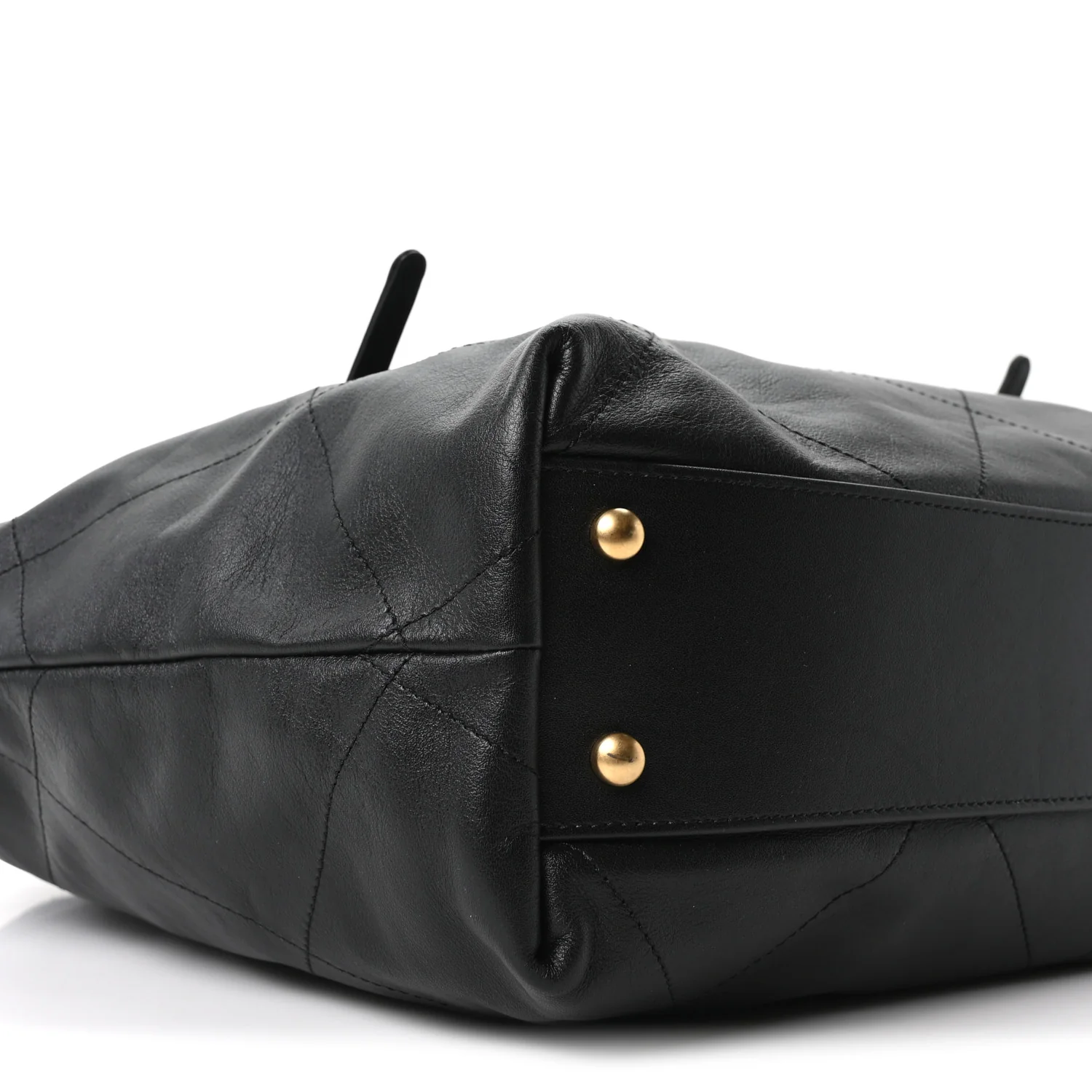 Calfskin Quilted Small Shopping Bag Black - Image 10
