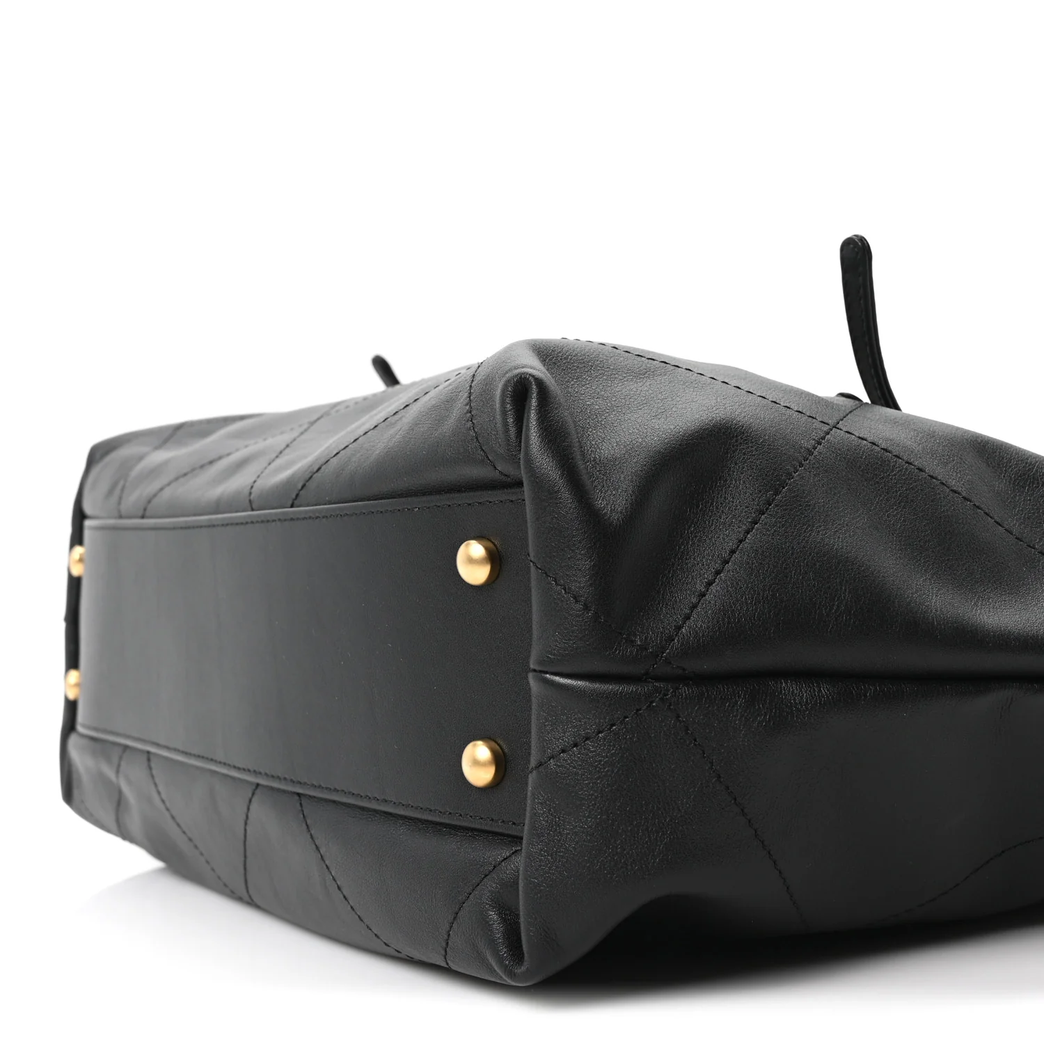 Calfskin Quilted Small Shopping Bag Black - Image 11
