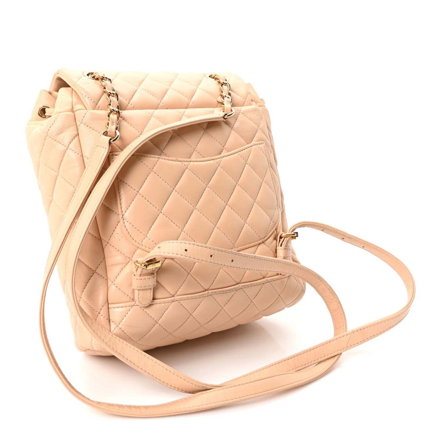 Calfskin Quilted Small Urban Spirit Backpack Beige - Image 3