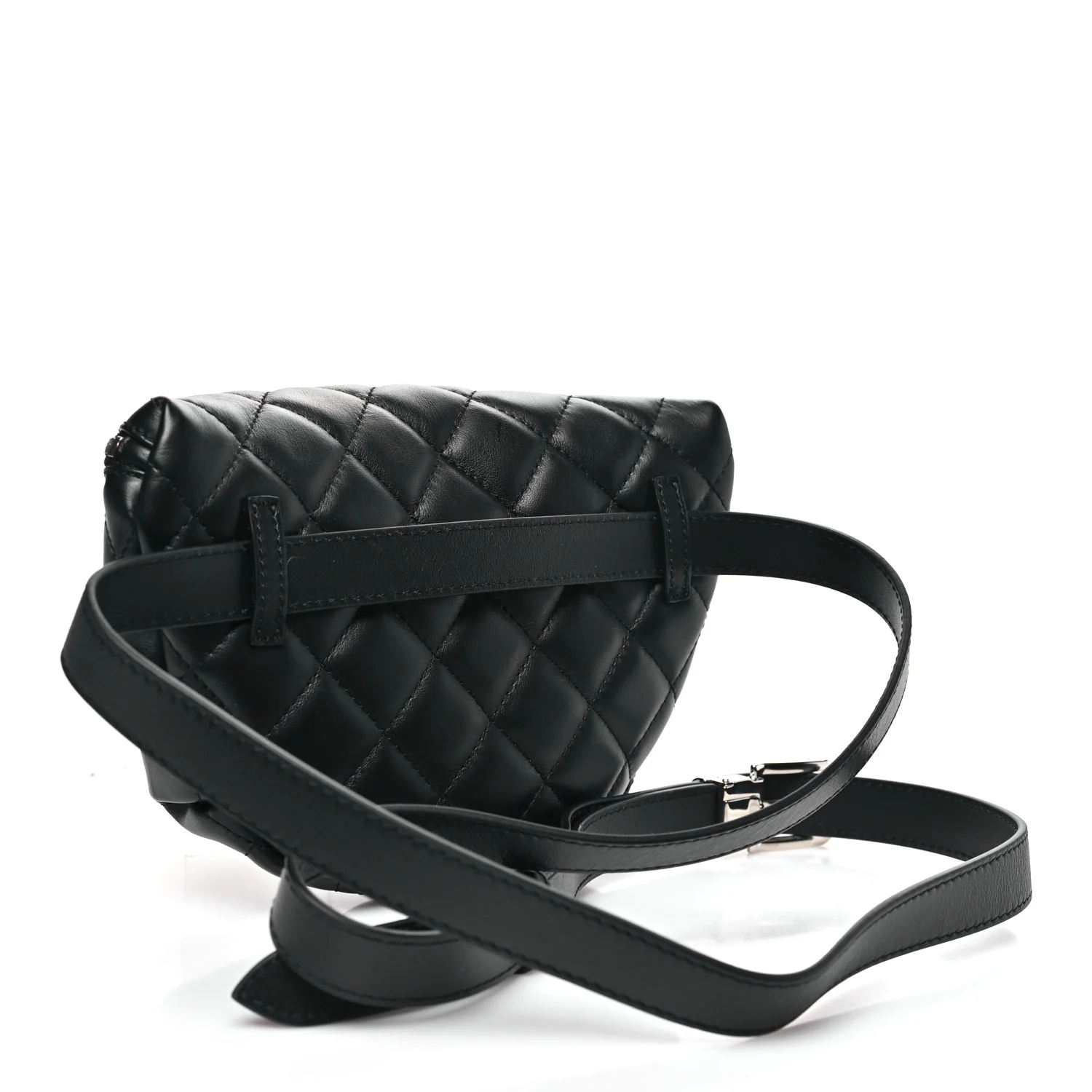 Calfskin Quilted Waist Belt Bag Black - Image 3