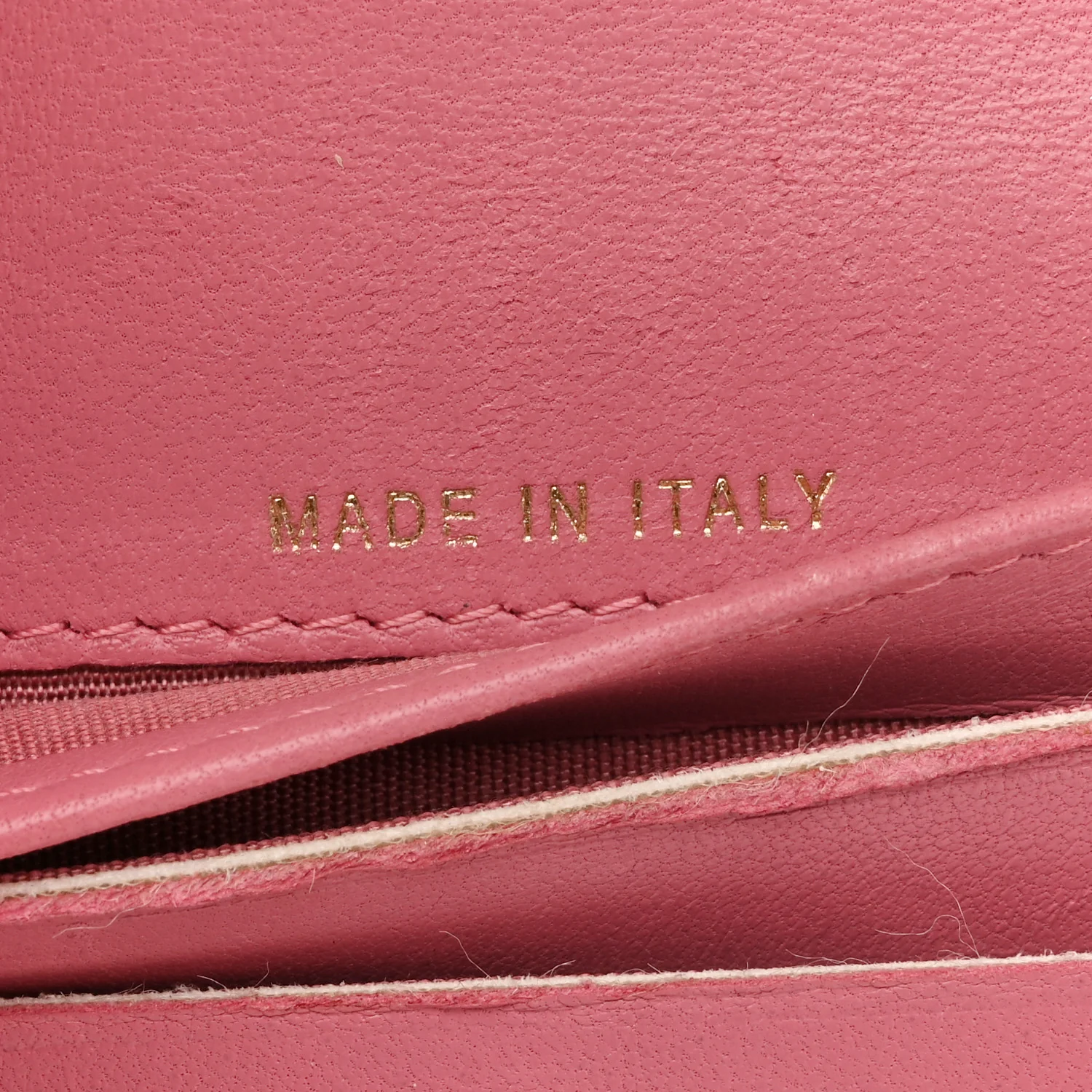Calfskin Quilted Zip Around Bifold Wallet Pink - Image 8