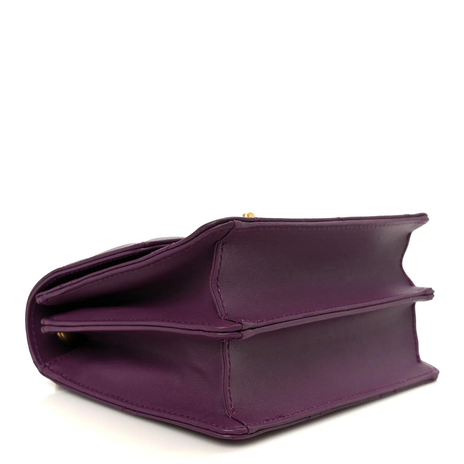 Calfskin Resin Quilted Mini Flap Purple - Image 4