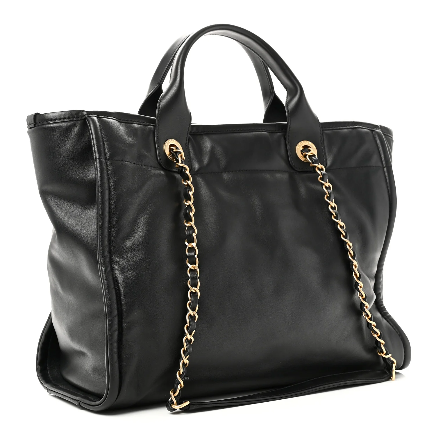 Calfskin Small Deauville Tote Black - Image 4