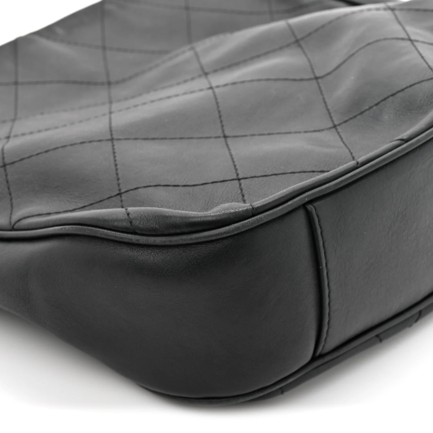 Calfskin Stitched Hobo Black - Image 11