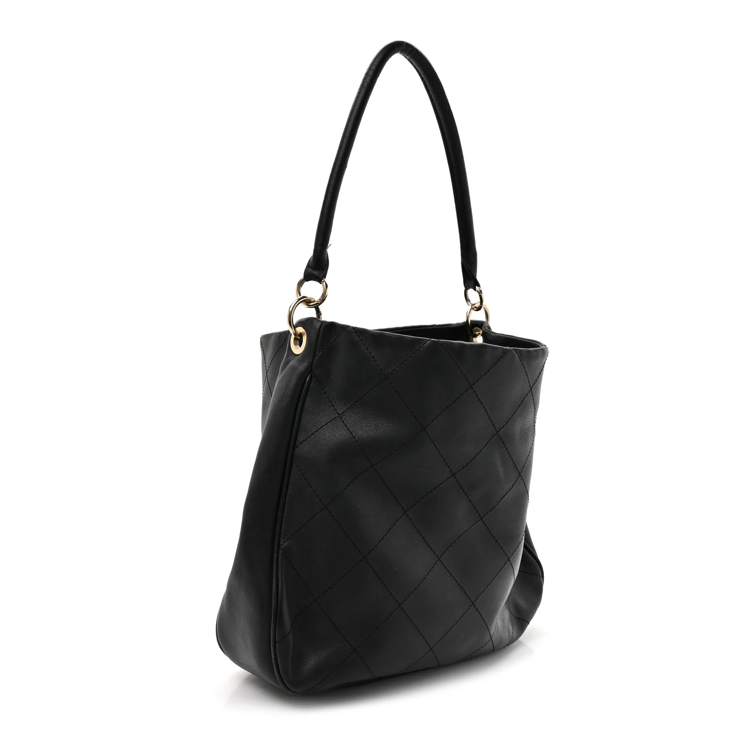 Calfskin Stitched Hobo Black - Image 3