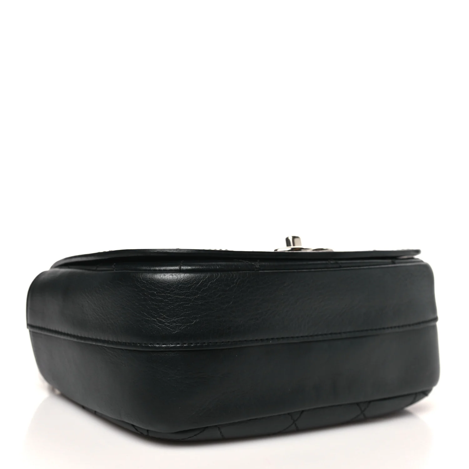 Calfskin Stitched Small Ring My Bag Flap Crossbody Bag Black - Image 4