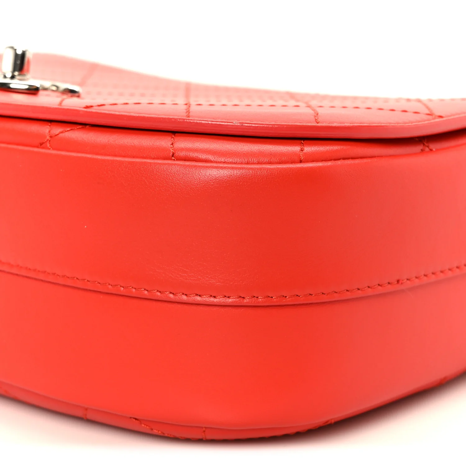 Calfskin Stitched Small Ring My Bag Flap Crossbody Red - Image 11