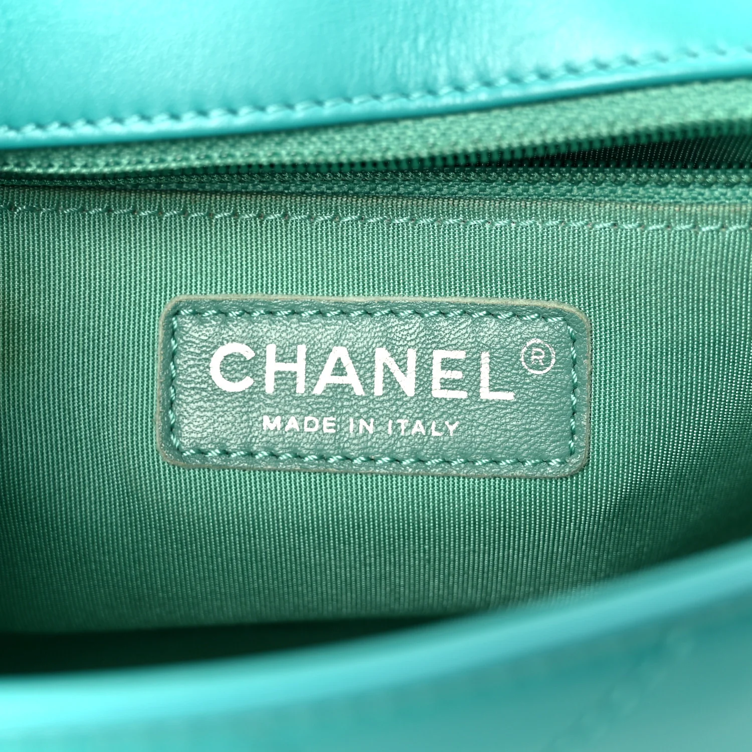 Calfskin Stitched Small Ring My Bag Flap Crossbody Turquoise - Image 6