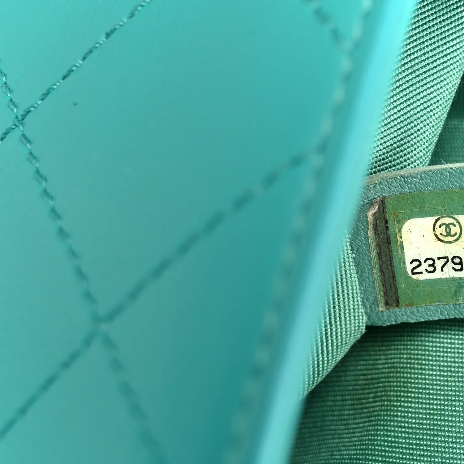 Calfskin Stitched Small Ring My Bag Flap Crossbody Turquoise - Image 8
