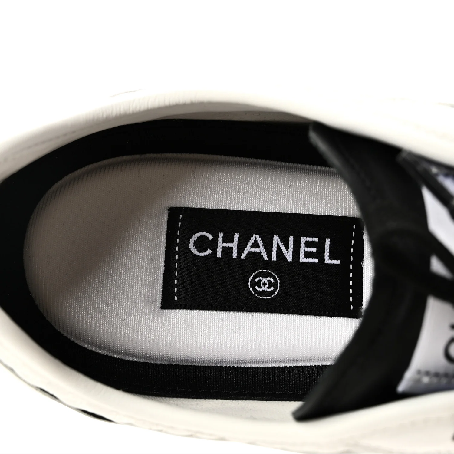Calfskin Suede CC Mens Sneakers 43 White Beige Black - Image 10