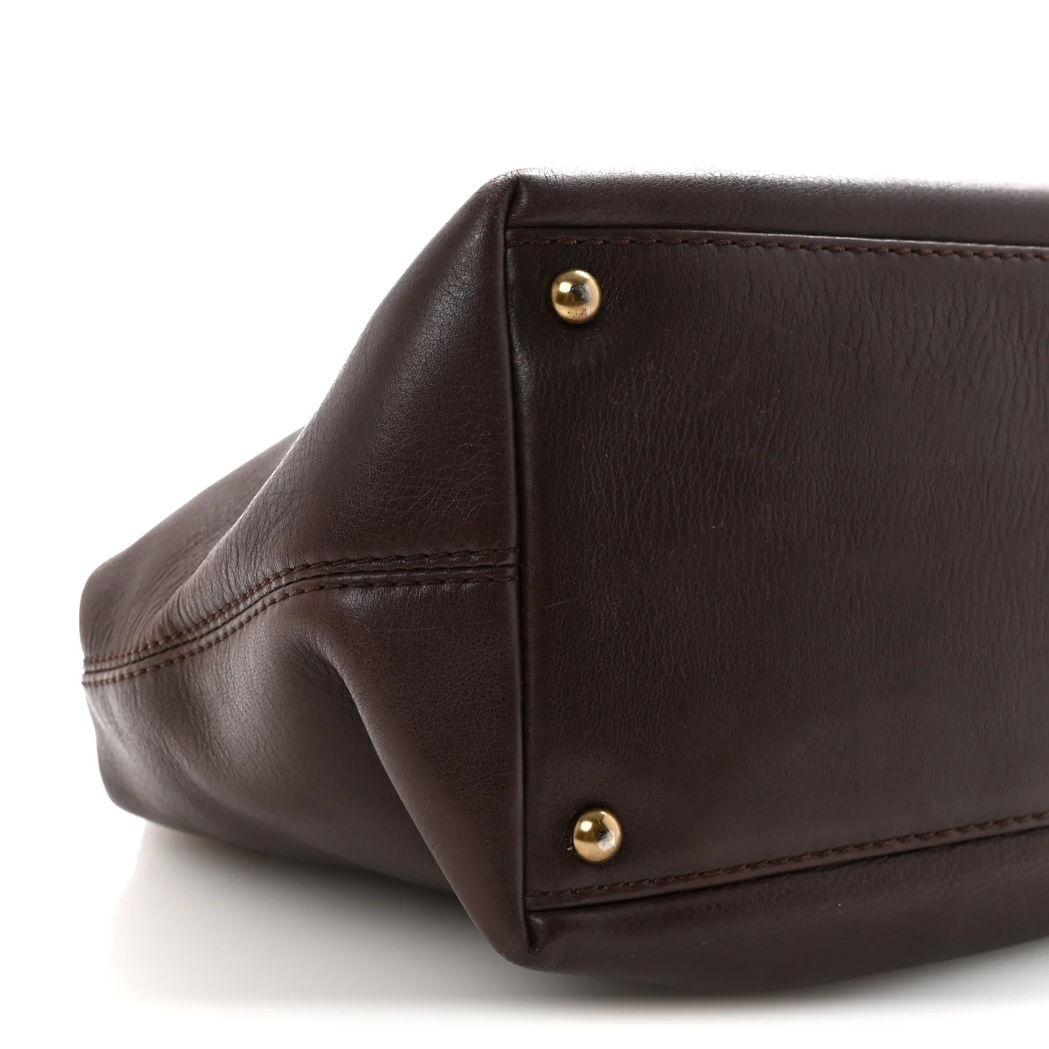 Calfskin Turnlock Shopper Tote Brown - Image 10