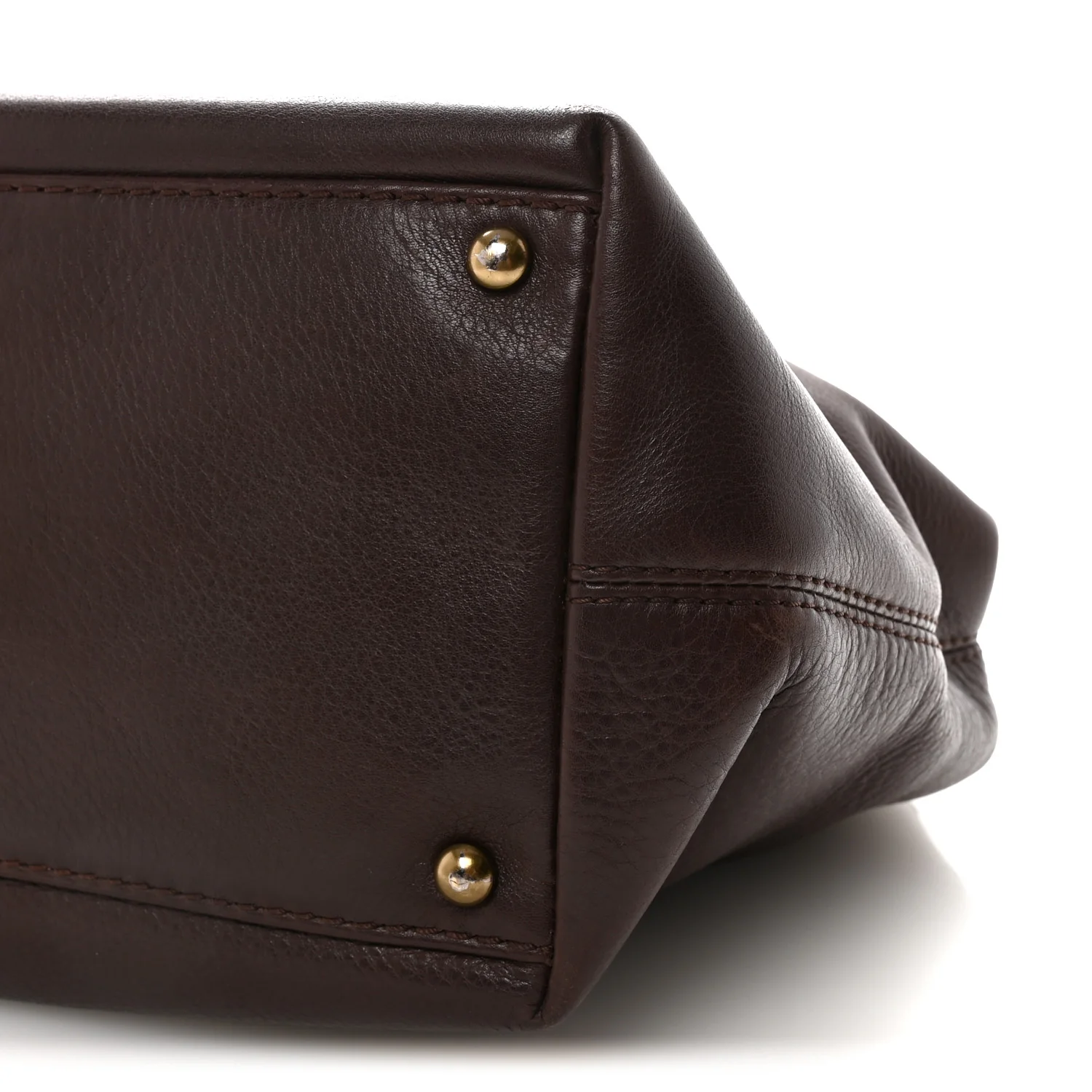 Calfskin Turnlock Shopper Tote Brown - Image 11