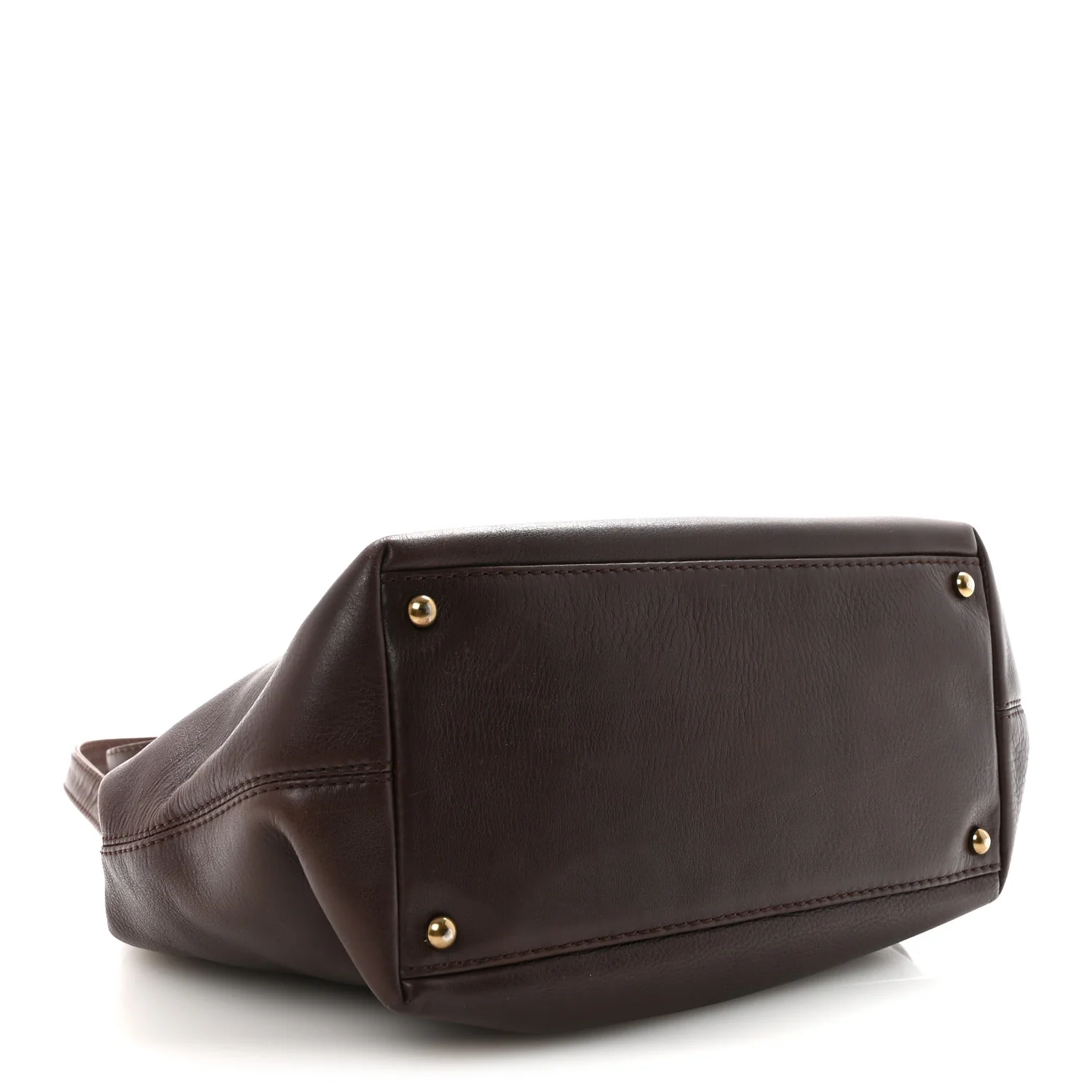 Calfskin Turnlock Shopper Tote Brown - Image 5