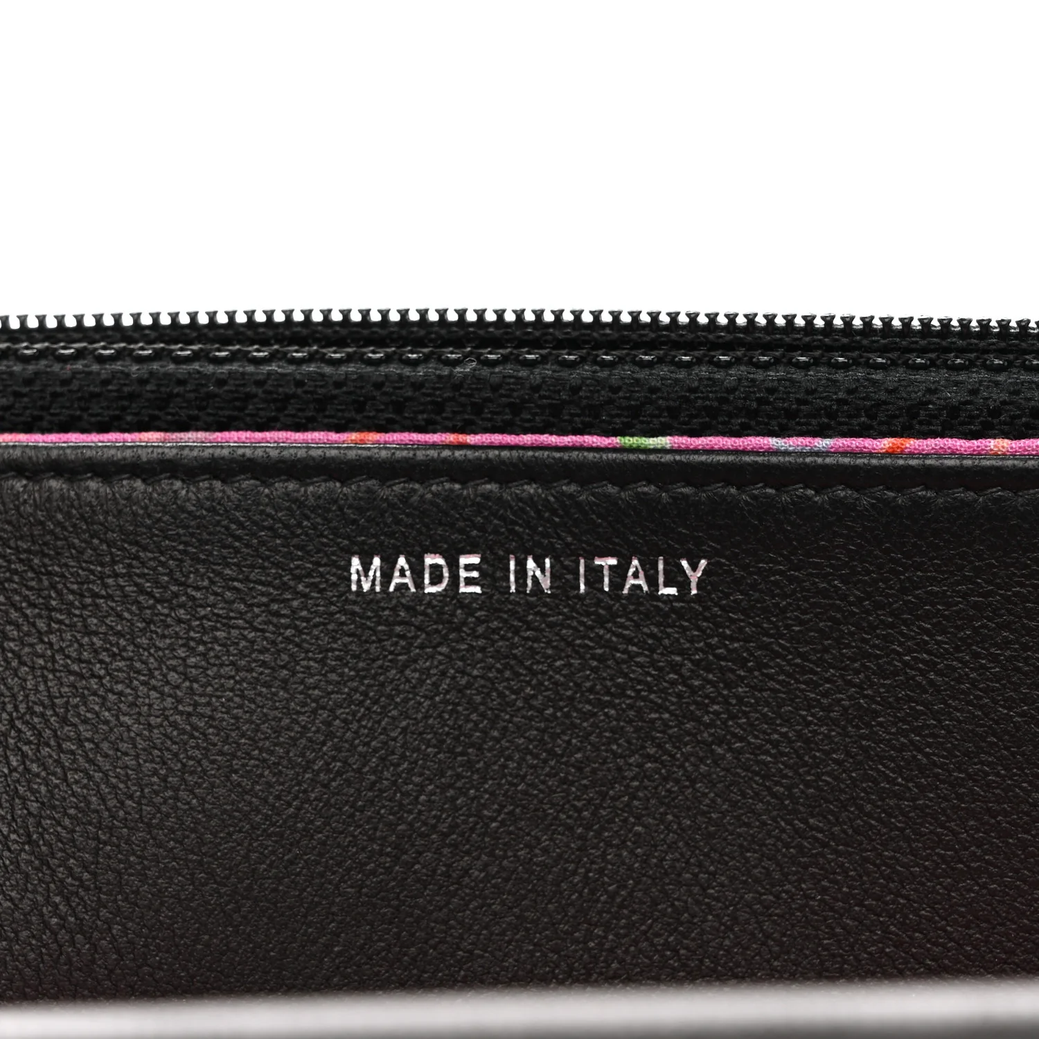 Calfskin Whipstitch Wallet On Chain WOC Black - Image 7