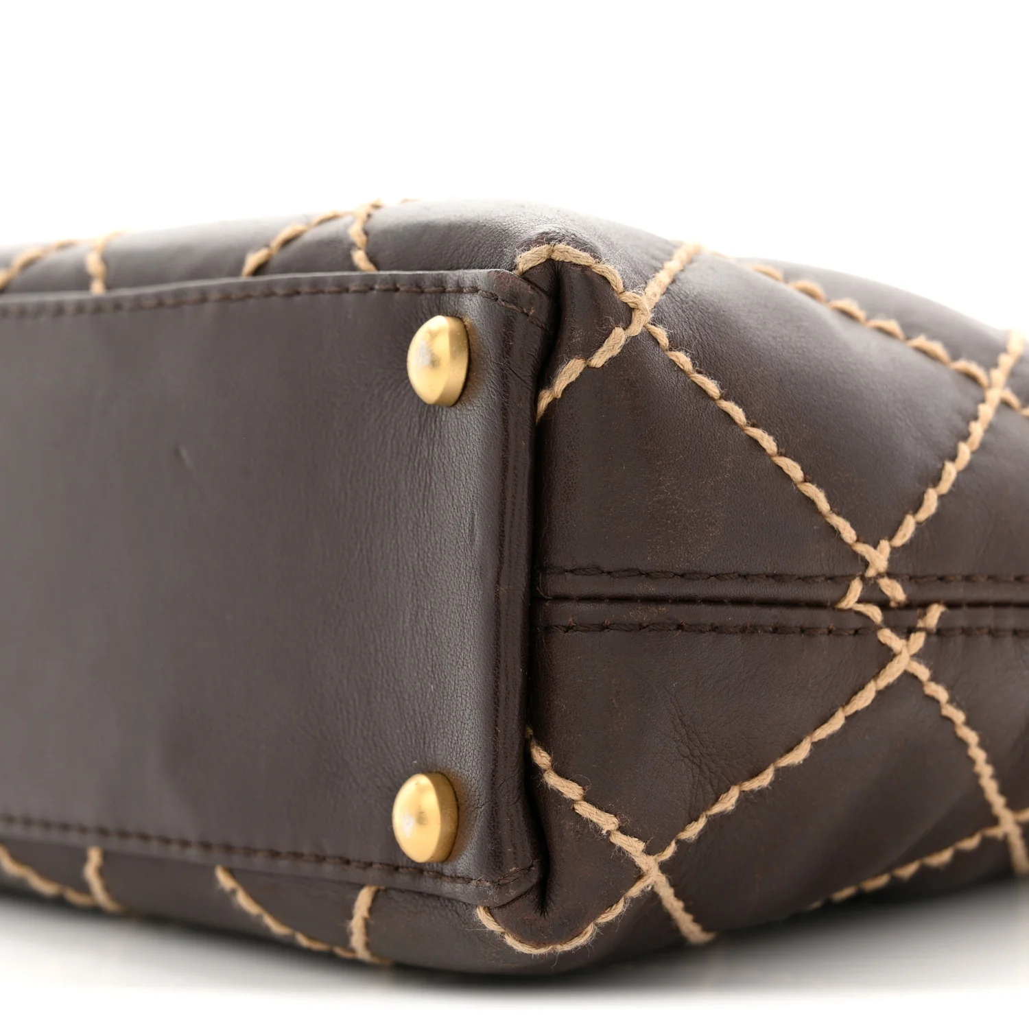 Calfskin Wild Stitch Tote Brown - Image 10