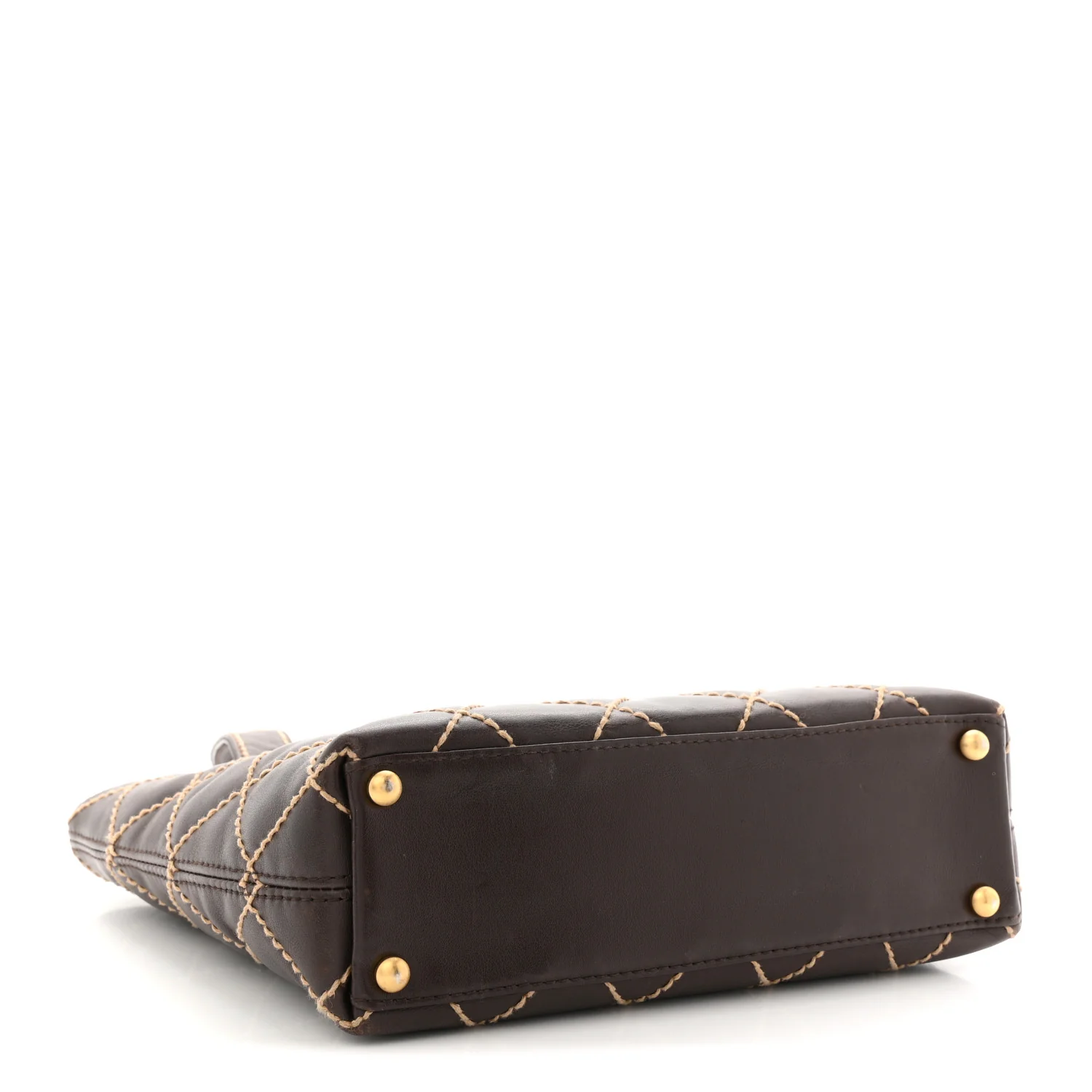 Calfskin Wild Stitch Tote Brown - Image 4